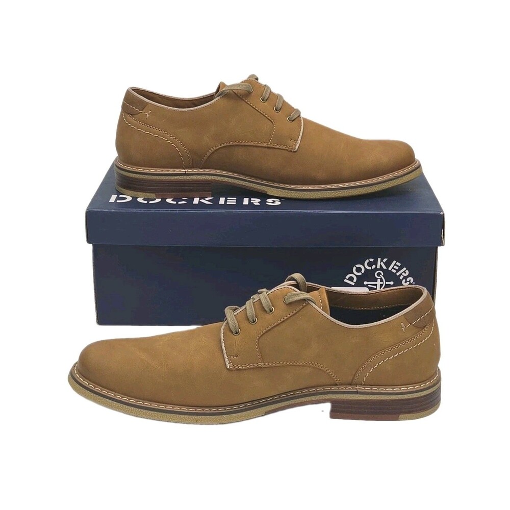 Dockers Shoe Oxford Loafer Bronson Business Casual Tan Men Sz 12 Lace-Up NEW